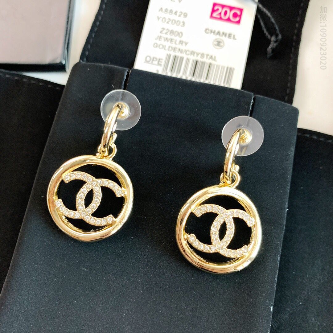 20新款CHANEL香奈儿双c耳钉耳环