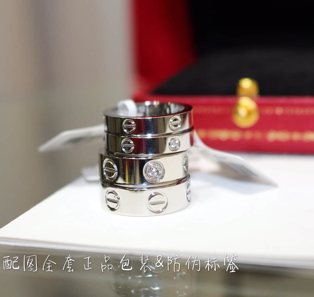 (卡地亚Cartier ) 德国进口独特亚金材质 经典款系列单钻戒指