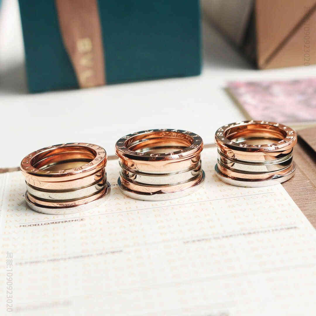 宝格丽BVLGARI 亚金材质 电镀k金层 渐变弹簧戒指