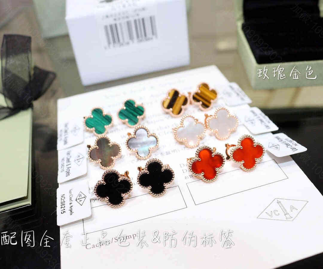 vca1.5 925纯银经典四叶草耳拍耳钉玫瑰金 黄金色 白金色三色齐全