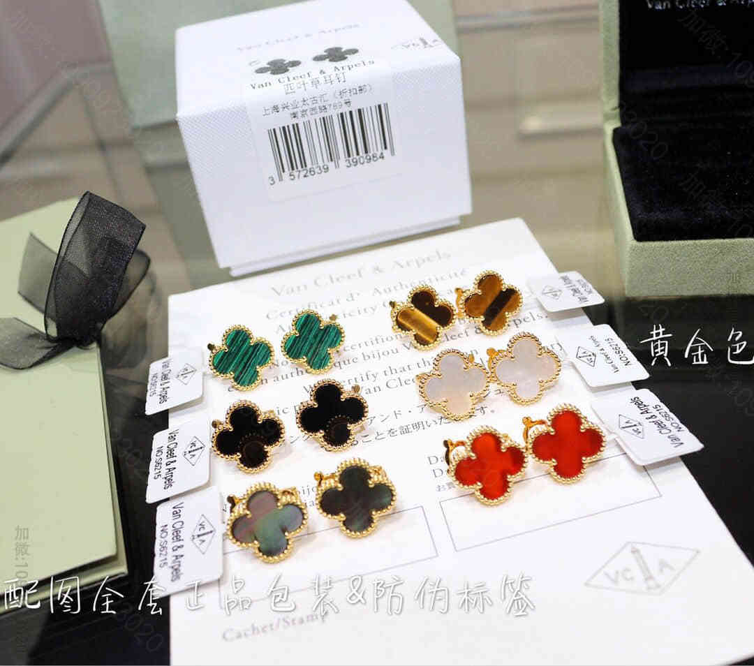 vca1.5 925纯银经典四叶草耳拍耳钉玫瑰金 黄金色 白金色三色齐全