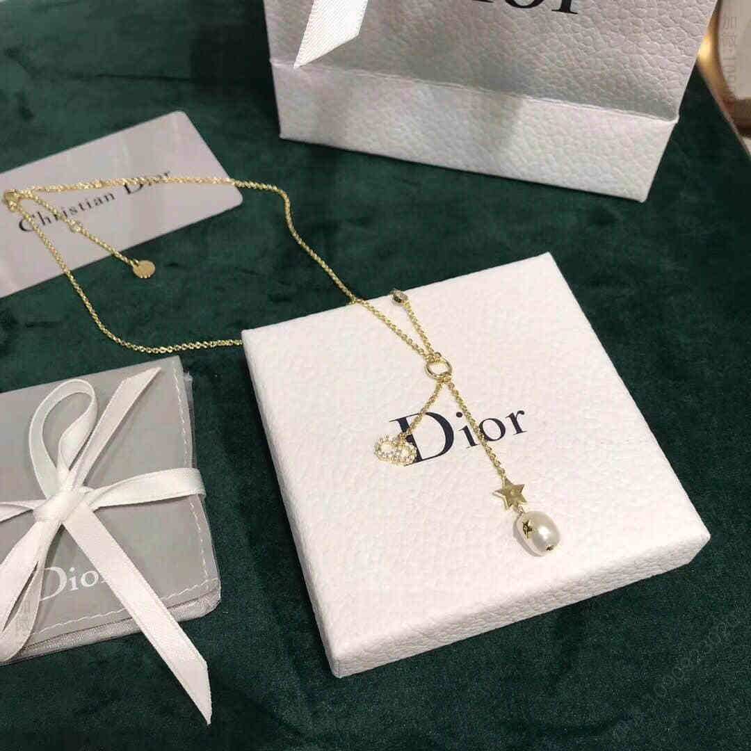 DIOR 迪奥 18新款CD星星珍珠长款耳钉项链