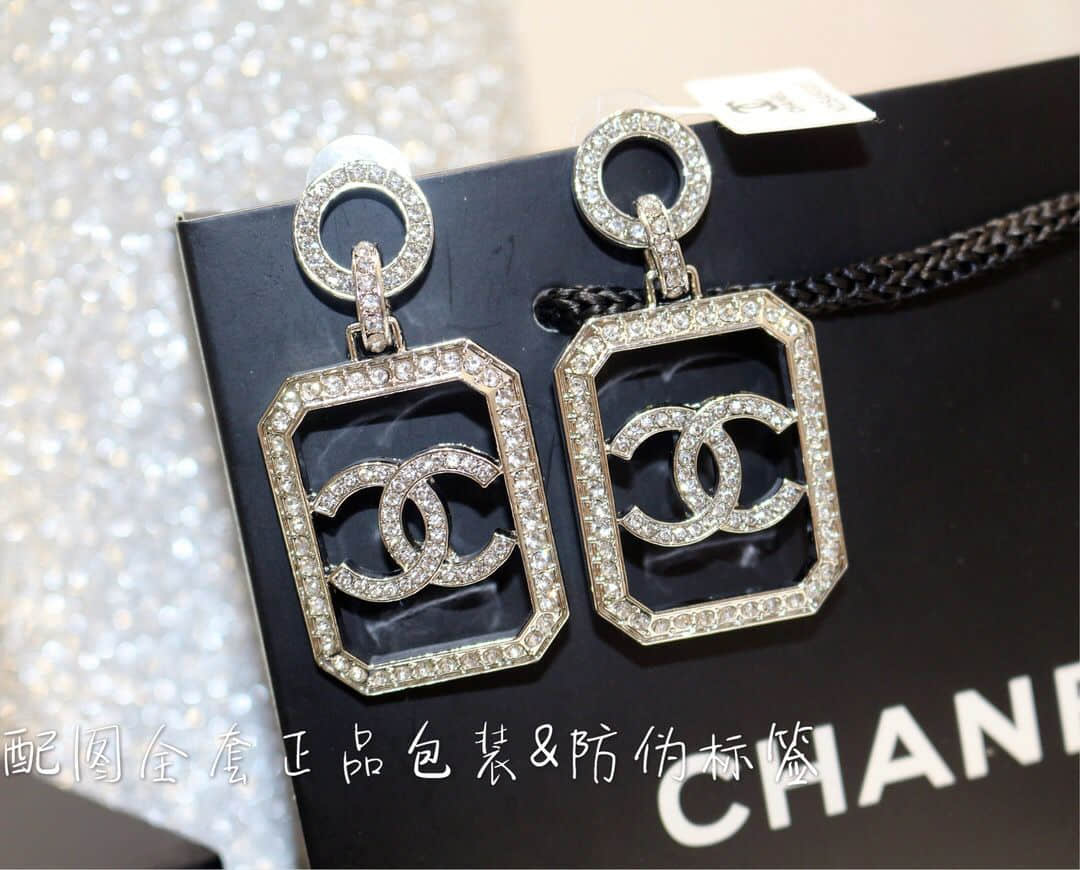 2023早春系列 Chanel 小香 香奈儿经典双c方形耳钉耳环