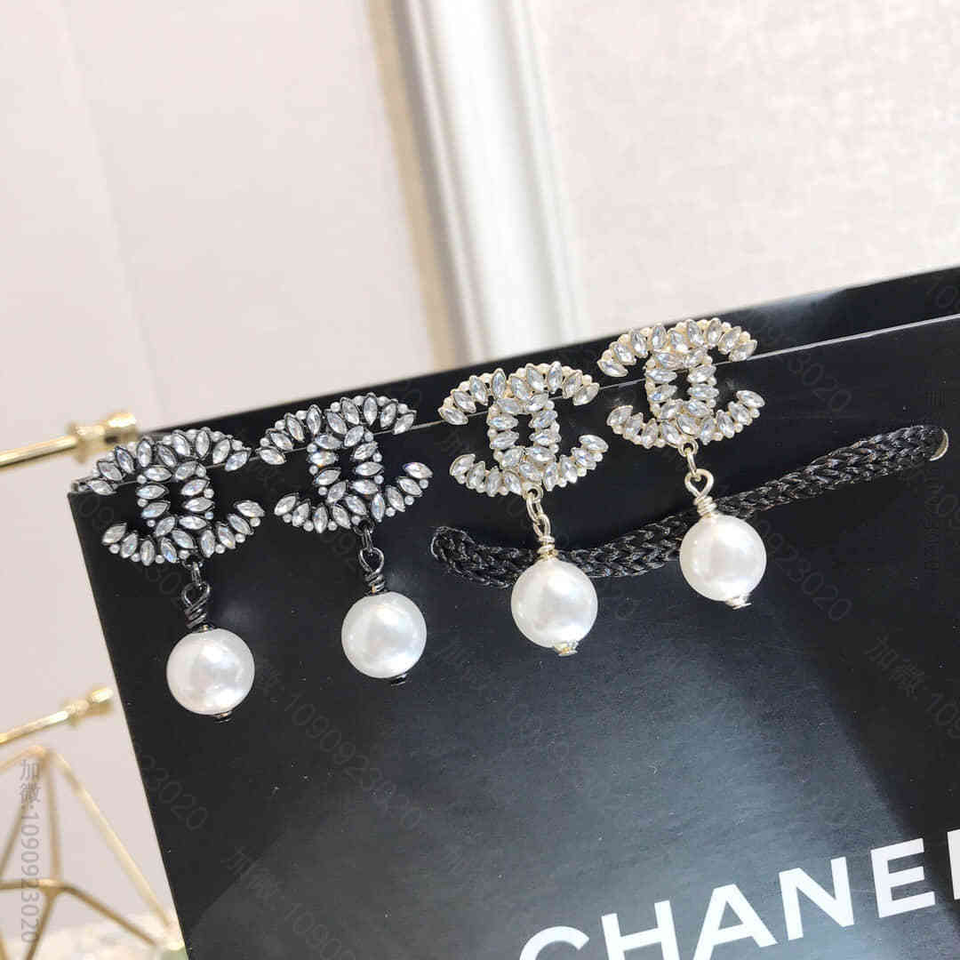 CHANEL香奈儿 专柜一致黄铜材质 马眼珍珠耳钉耳环