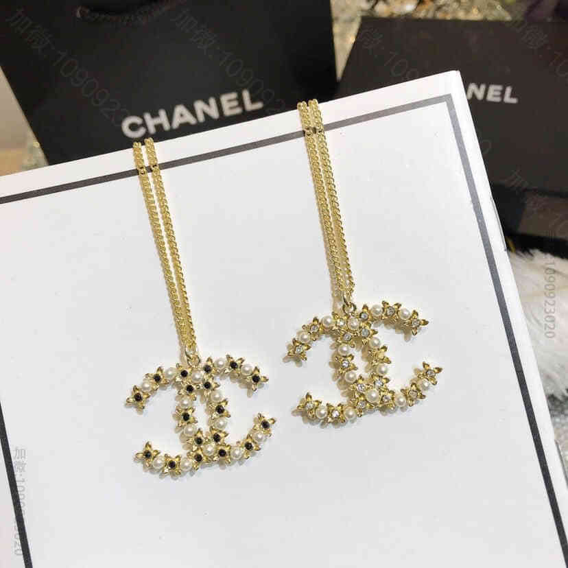 CHANEL香奈儿 专柜一致黄铜材质 18款双c珍珠项链