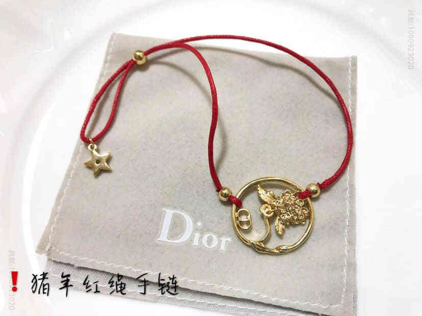 DIOR迪奥猪年红绳手链手绳