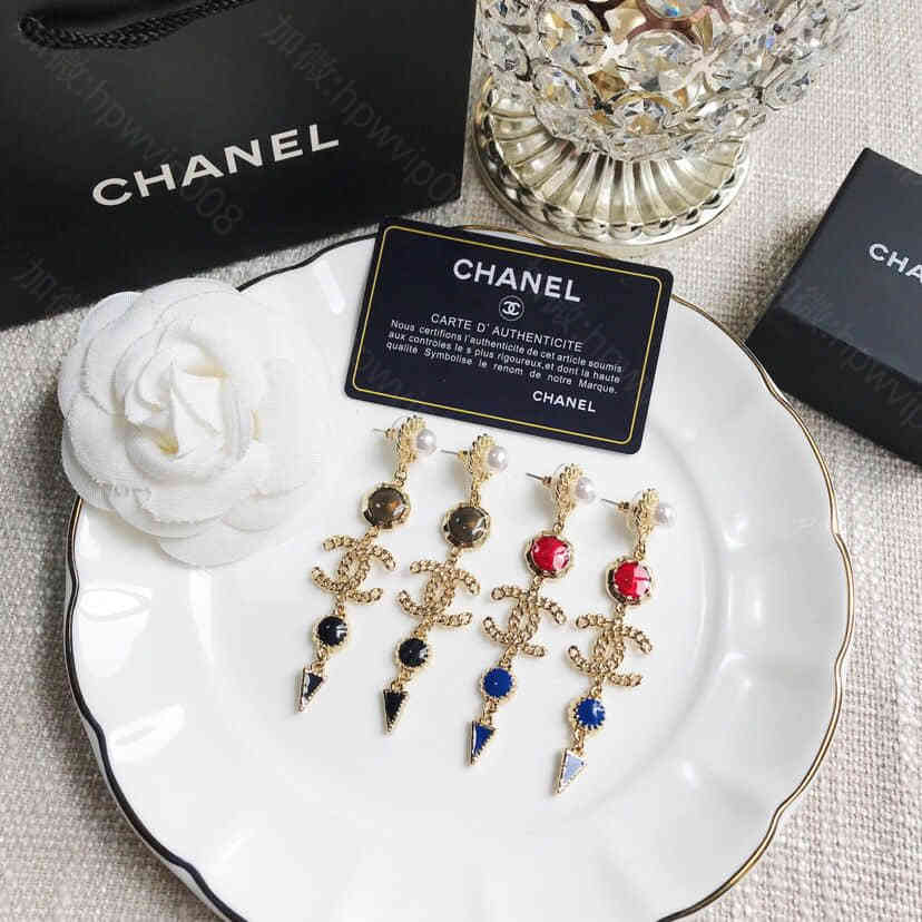 香奈儿复刻耳环饰品 CHANEL香奈儿双c长款珍珠耳环耳钉 C43085 