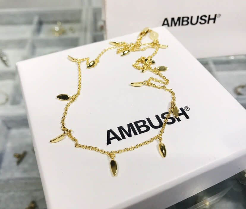 AMBUSH MISSOMA 专柜一致黄铜材质 电镀k金层 18款金麦穗项链
