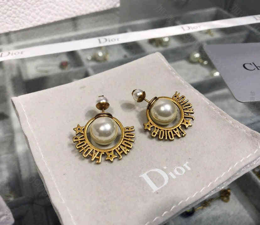 DIOR迪奥JADIOR大小珍珠耳钉耳环