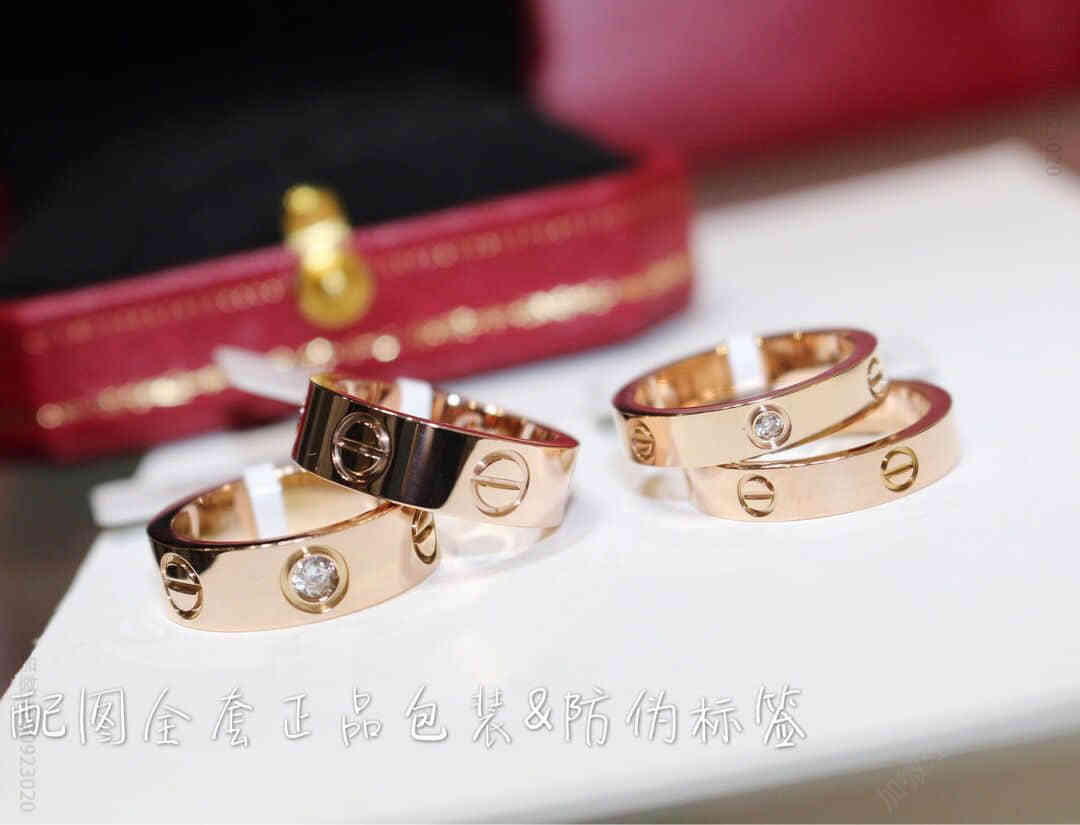 (卡地亚Cartier ) 德国进口独特亚金材质经典款系列戒指（带钻 不带钻）（宽版 窄版 两个款）
