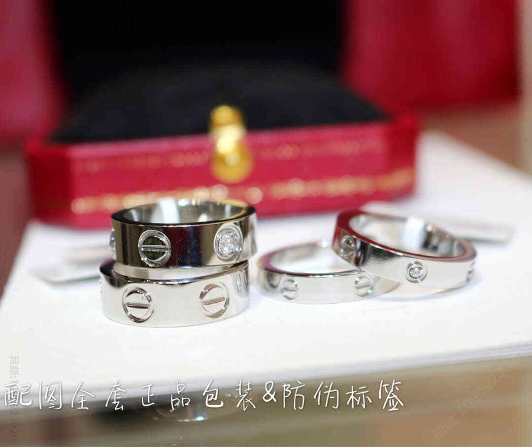 (卡地亚Cartier ) 德国进口独特亚金材质经典款系列戒指（带钻 不带钻）（宽版 窄版 两个款）