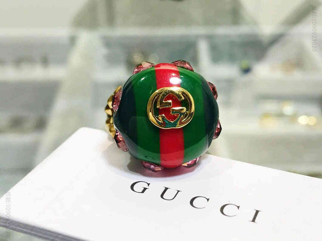 专柜一致黄铜材质复古条纹织带戒指