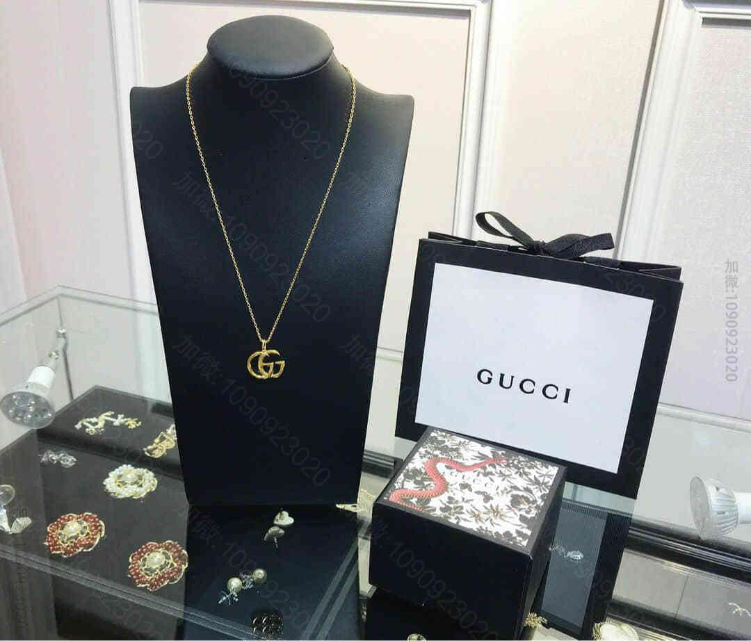 专柜一致黄铜材质双G金色项链