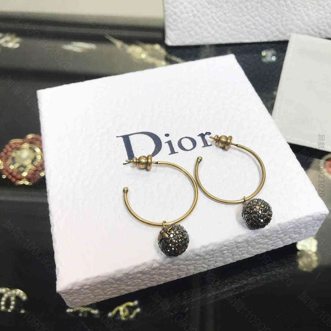 DIOR迪奥 专柜一致黄铜材质CD 蜜蜂耳钉耳环