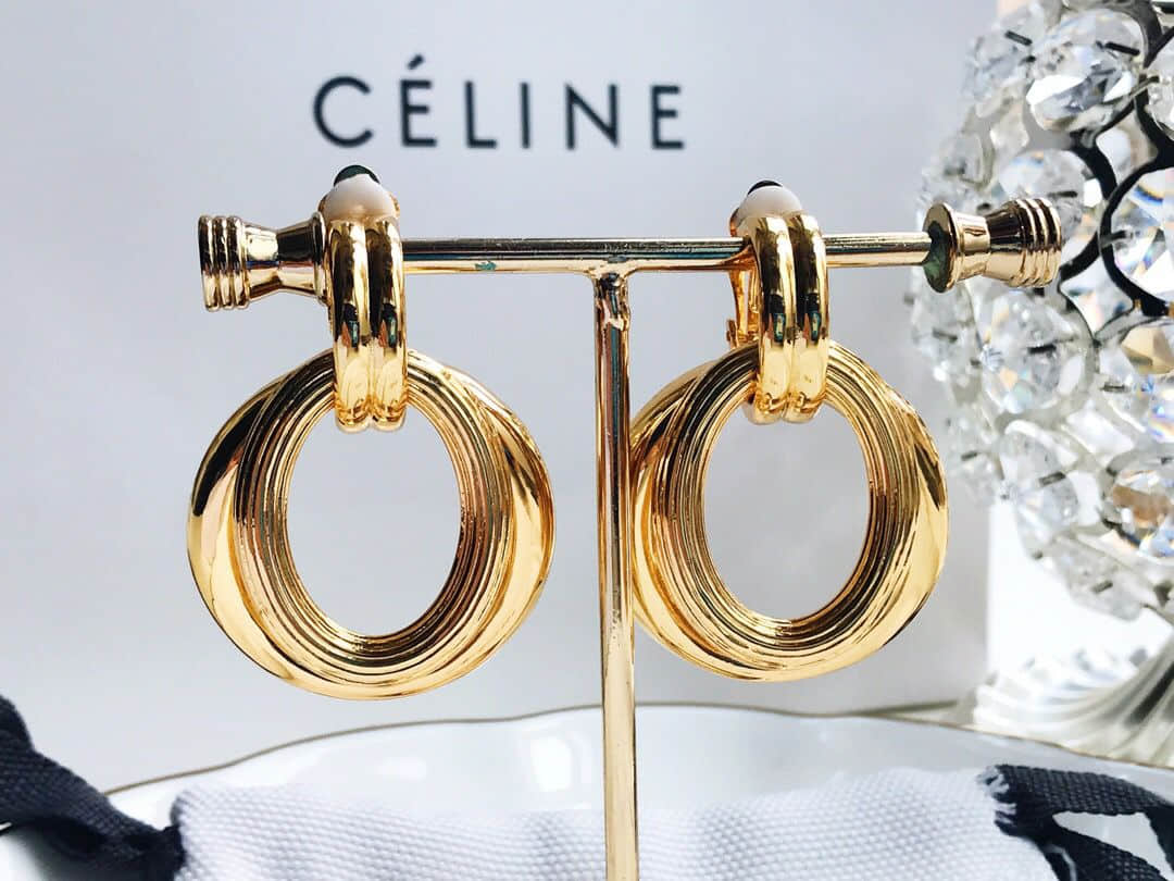 Celine赛琳 2023秋冬新款双环圈式耳夹耳环