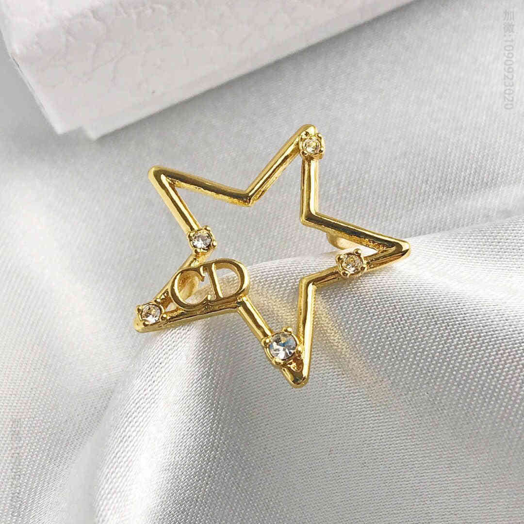 DIOR迪奥 专柜一致黄铜材质五角星星星戒指