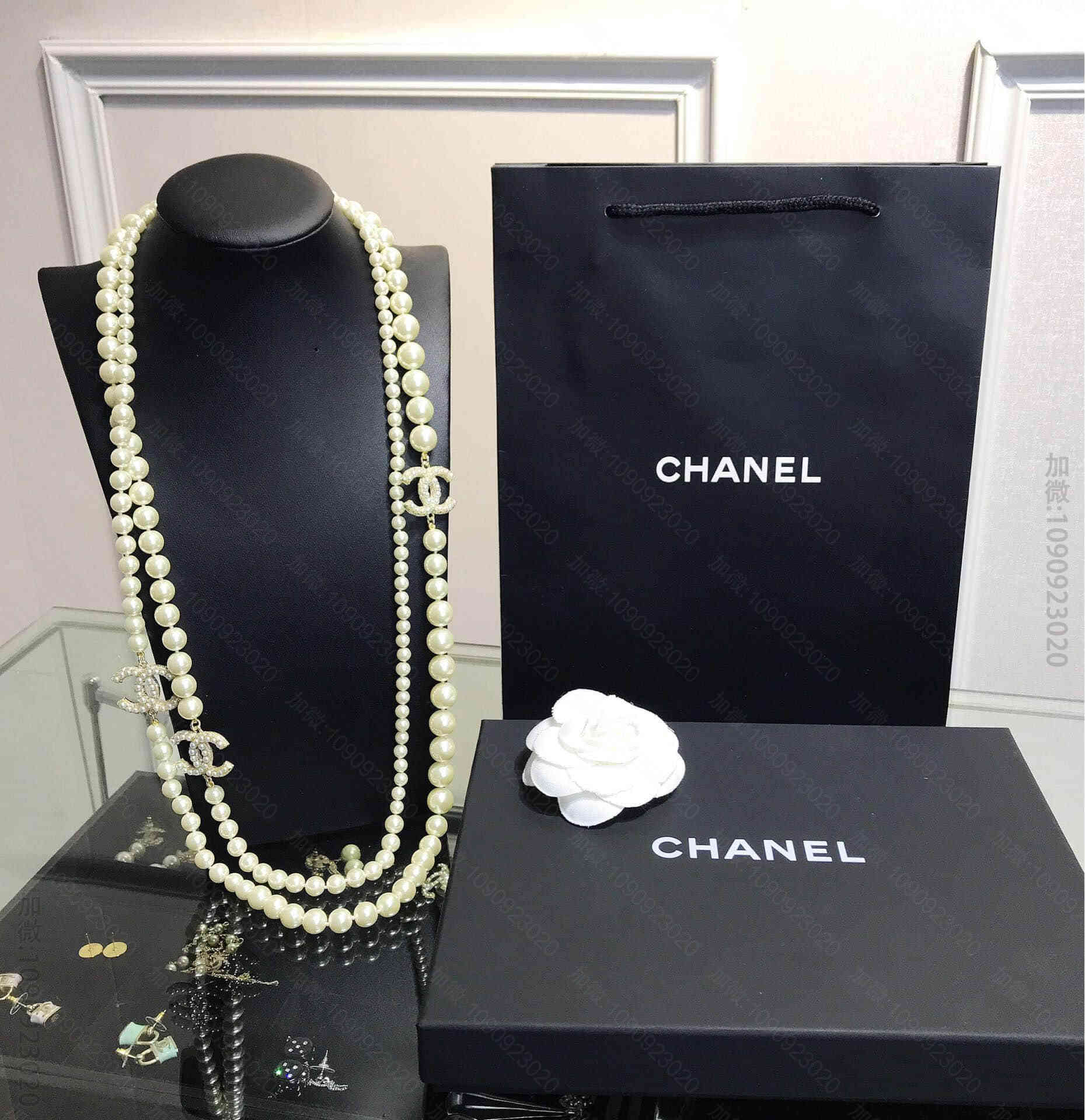 香奈儿CHANEL 专柜一致黄铜材质毛衣链项链