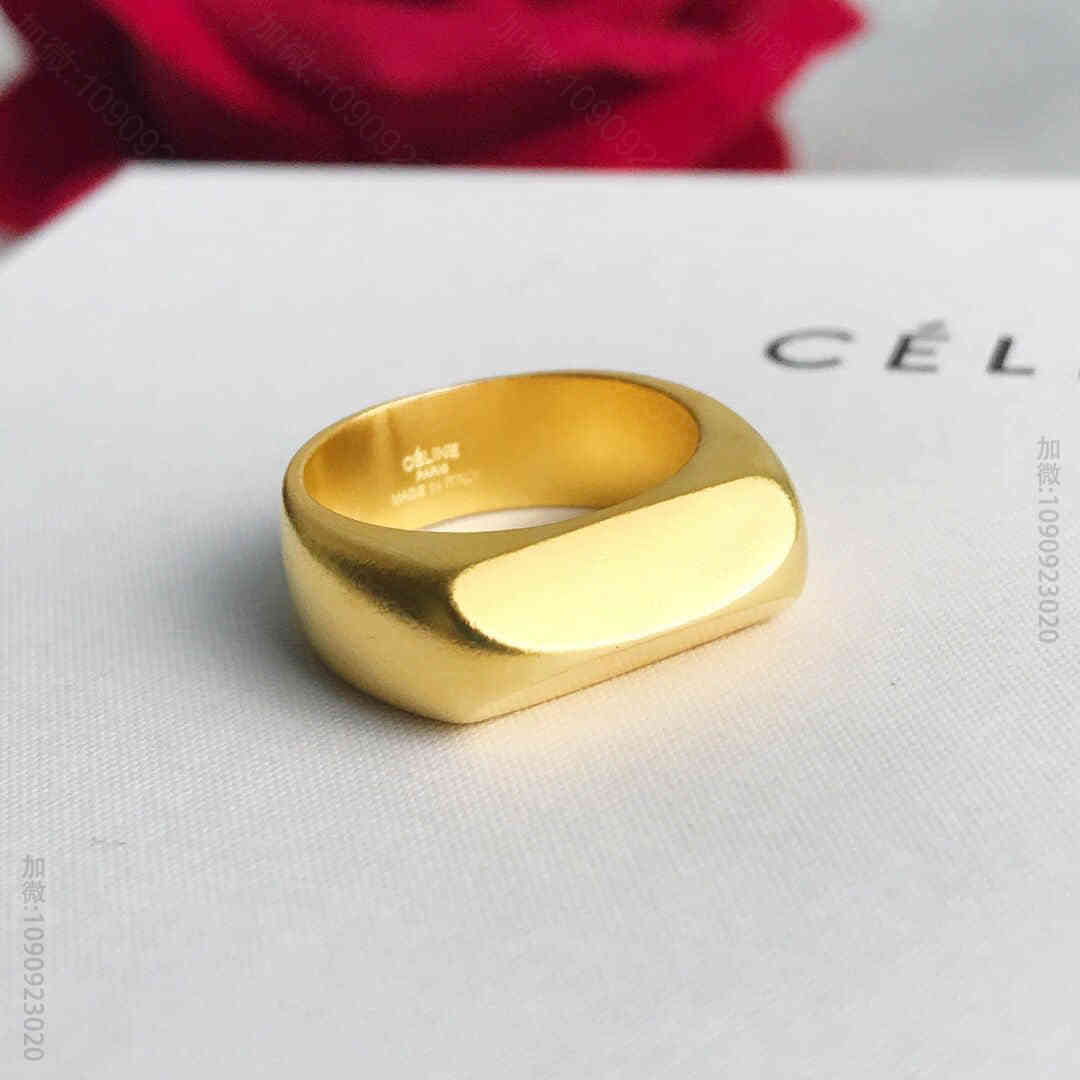 Celine赛琳 专柜一致黄铜材质 18专柜款18k金女士戒指