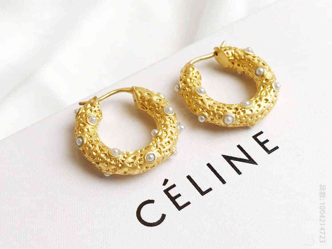 原单赛琳首饰 原单赛琳首饰图片 Celine赛琳 电镀18k金耳环耳钉 