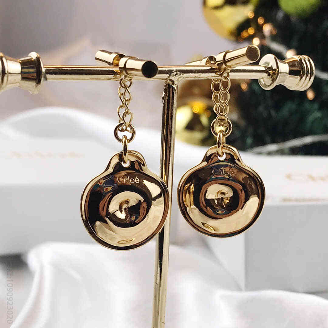 Chloe Quinn charm 专柜一致黄铜材质电镀18k金简约耳环耳钉