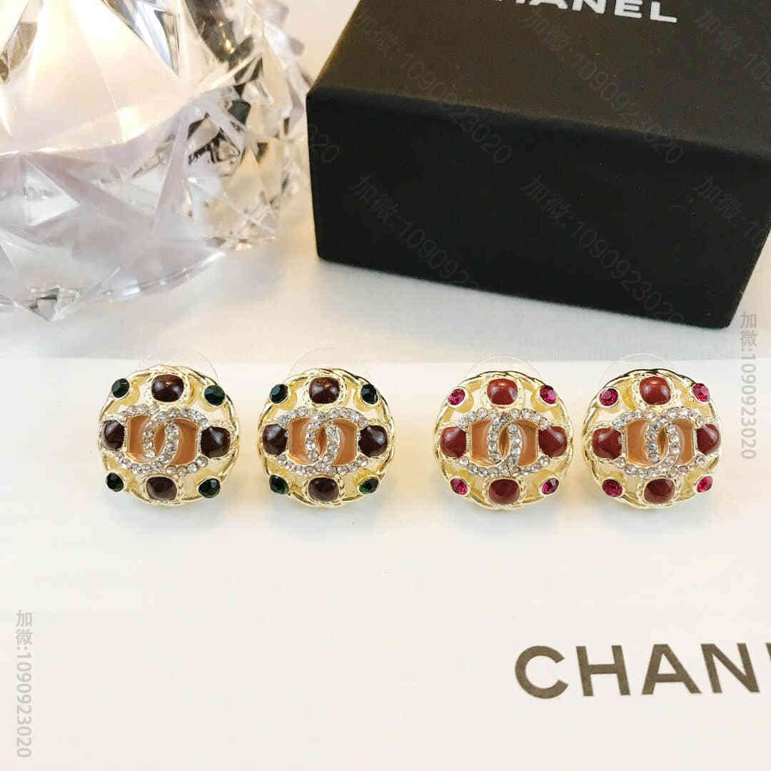 CHANEL香奈儿 专柜一致黄铜材质双c耳钉耳环