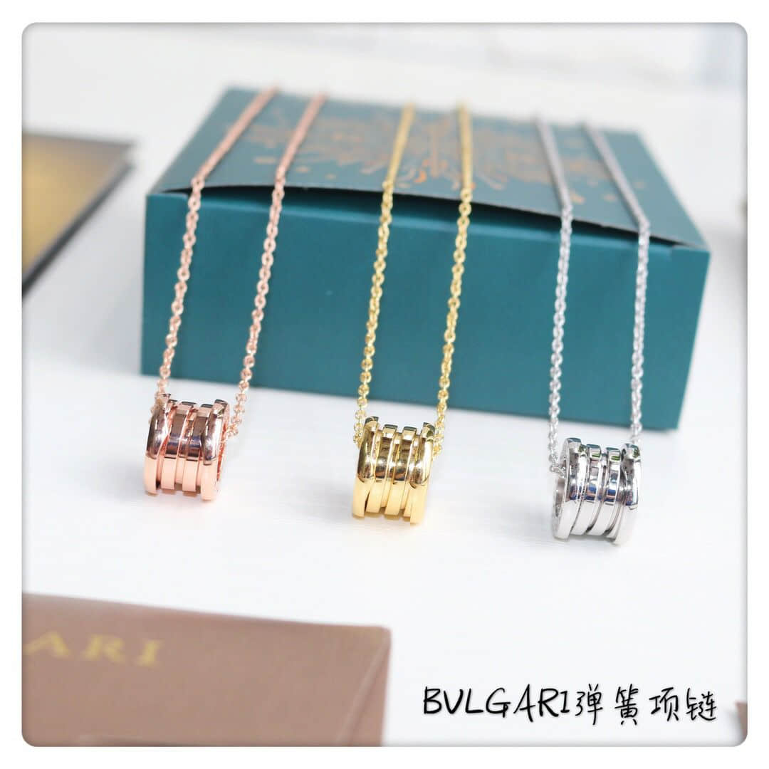 宝格丽BVLGARI 亚金材质 电镀k金层弹簧项链
