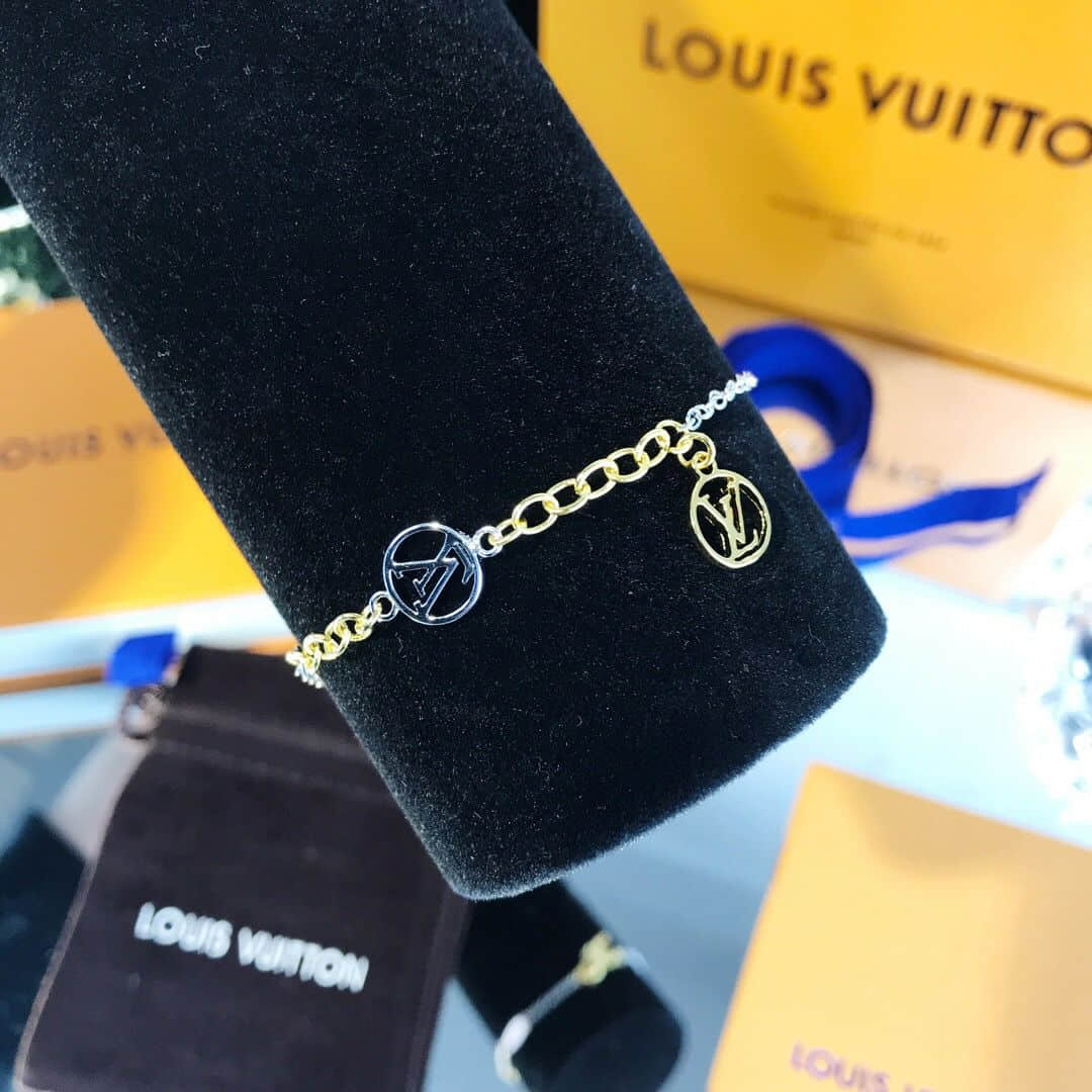 Louis Vuitton 路易威登 专柜一致黄铜材质LV手链