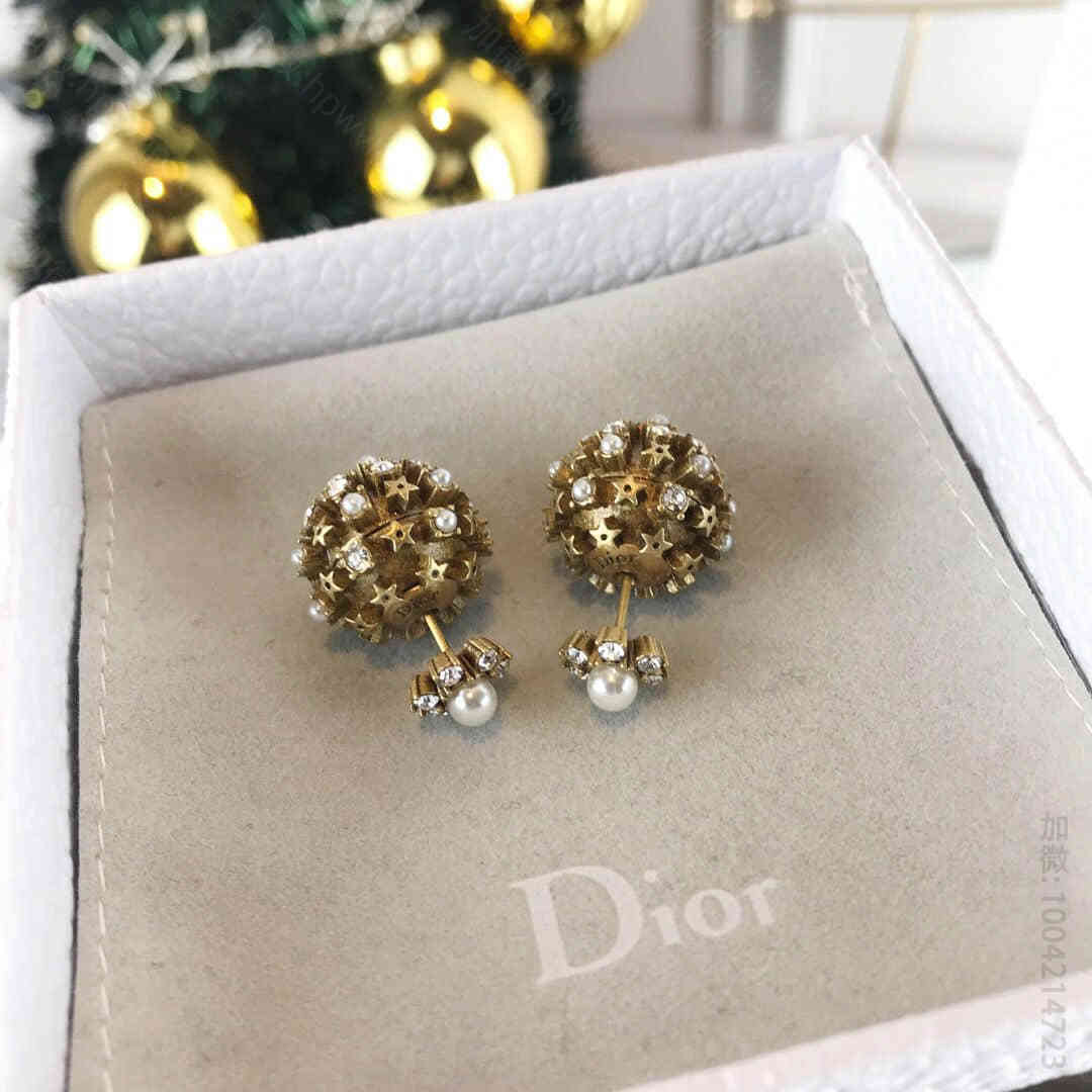 DIOR迪奥 专柜一致黄铜材质耳钉耳环 原单迪奥耳钉商城 
