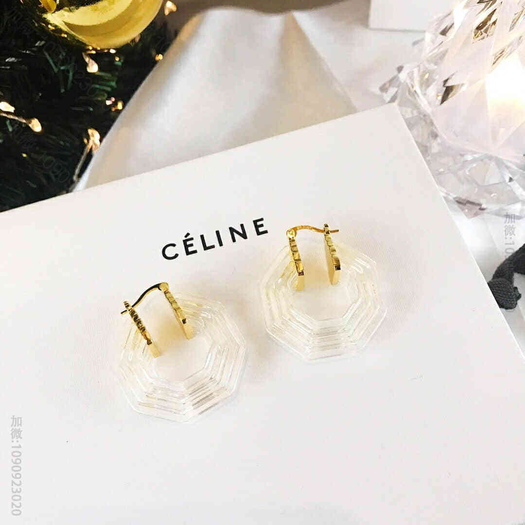 冬季新款Celine几何耳钉耳环
