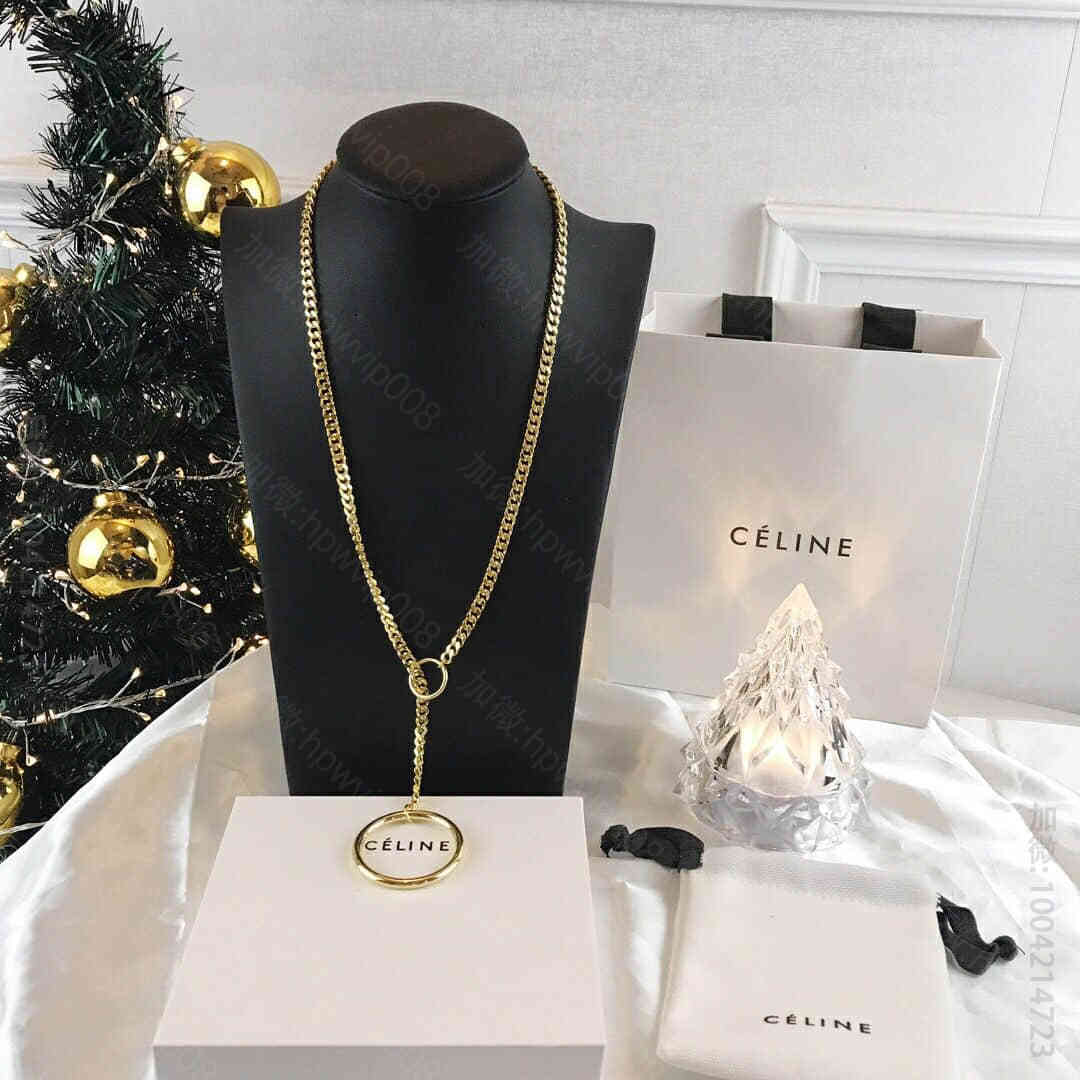 一比一赛琳女士项链 Celine圆圈项链毛衣链 一比一赛琳项链 