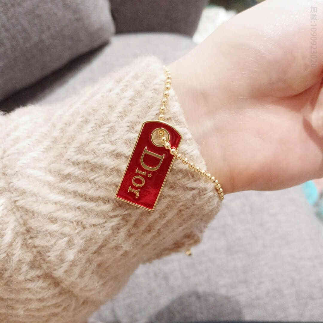 DIOR迪奥 专柜一致黄铜材质字母牌子手链