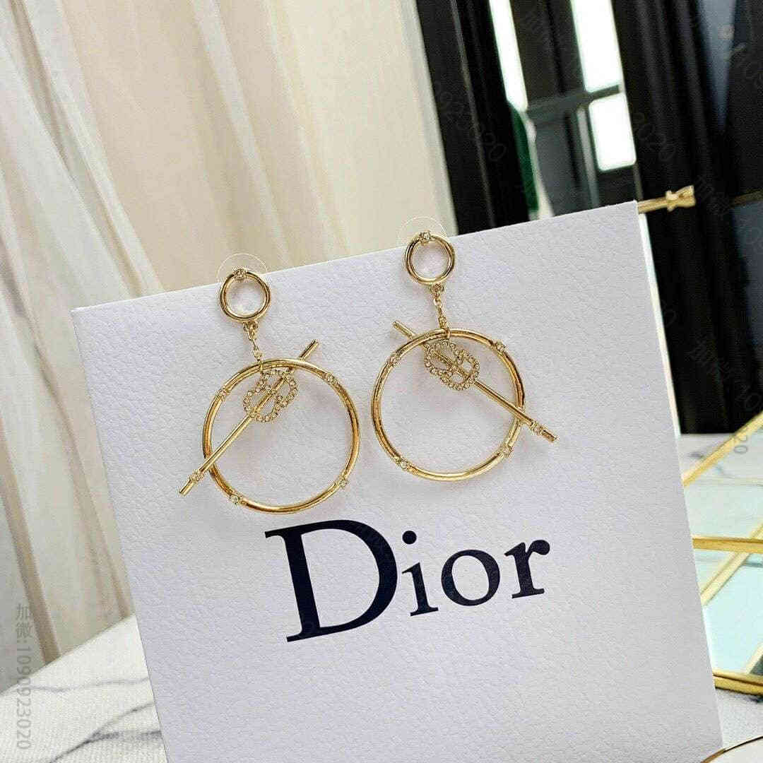 DIOR迪奥 专柜一致黄铜材质 CD耳环耳钉