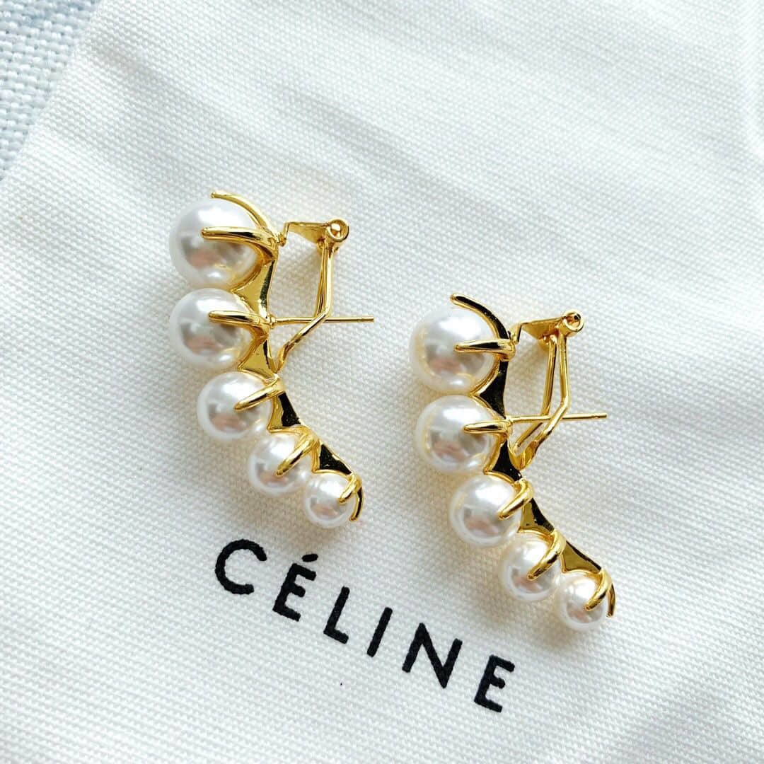 新款Celine赛琳珍珠耳拍耳环