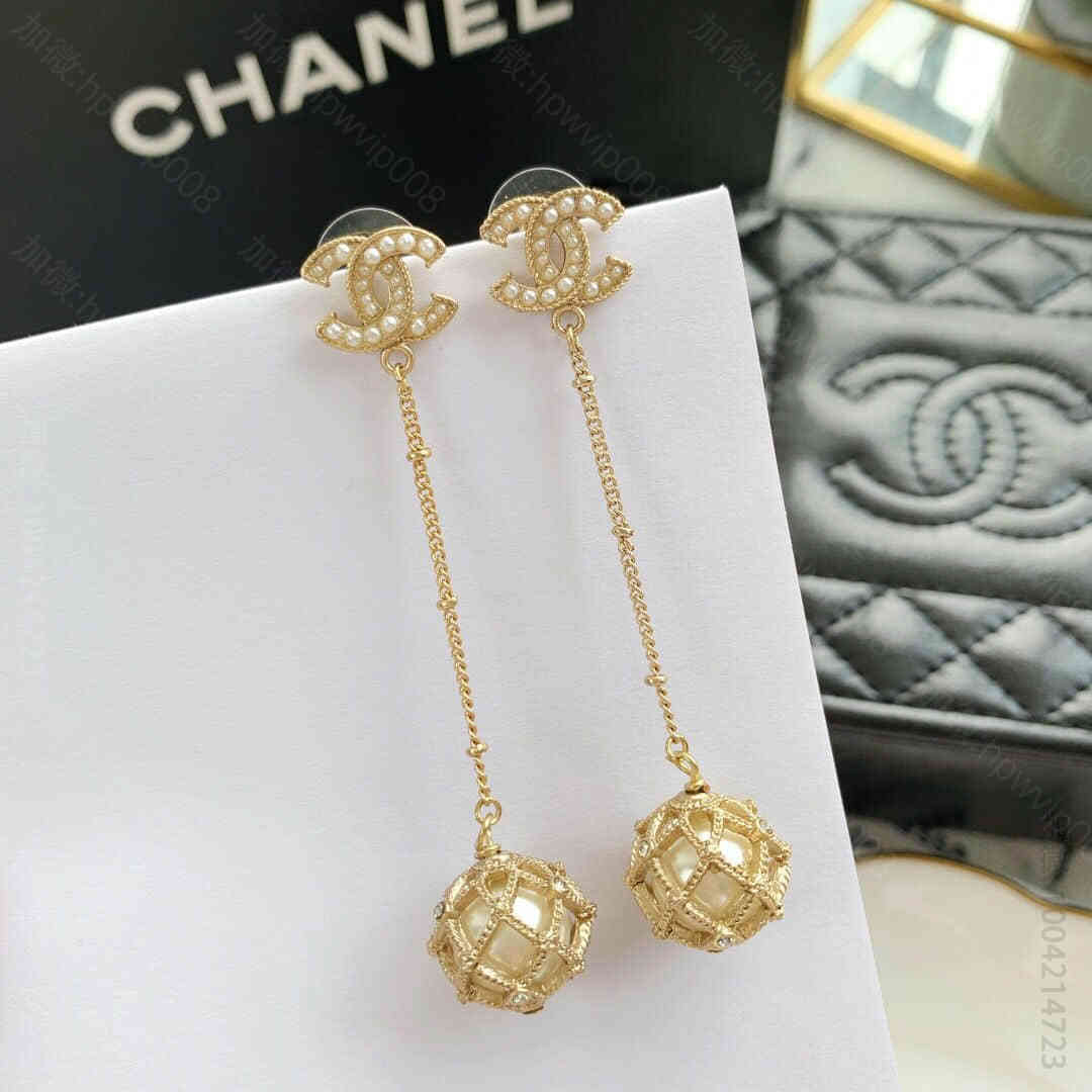 香奈儿名品耳环 CHANEL香奈儿双c珍珠耳钉耳环 C53420 