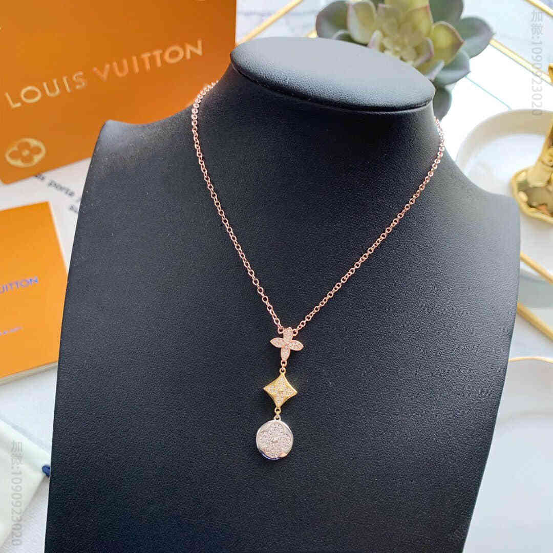 Louis Vuitton 路易威登 专柜一致黄铜材质 LV项链