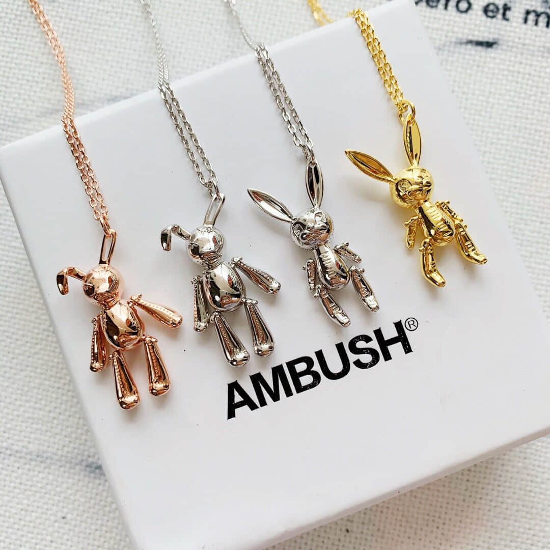 AMBUSH 专柜一致925纯银材质 可爱小兔子项链