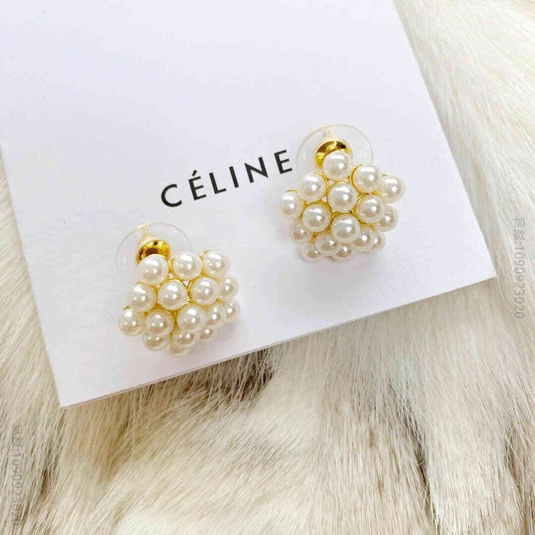新款Celine赛琳珍珠耳钉耳环