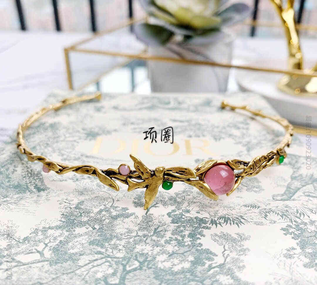 DIOR迪奥 专柜一致黄铜材质燕子项圈