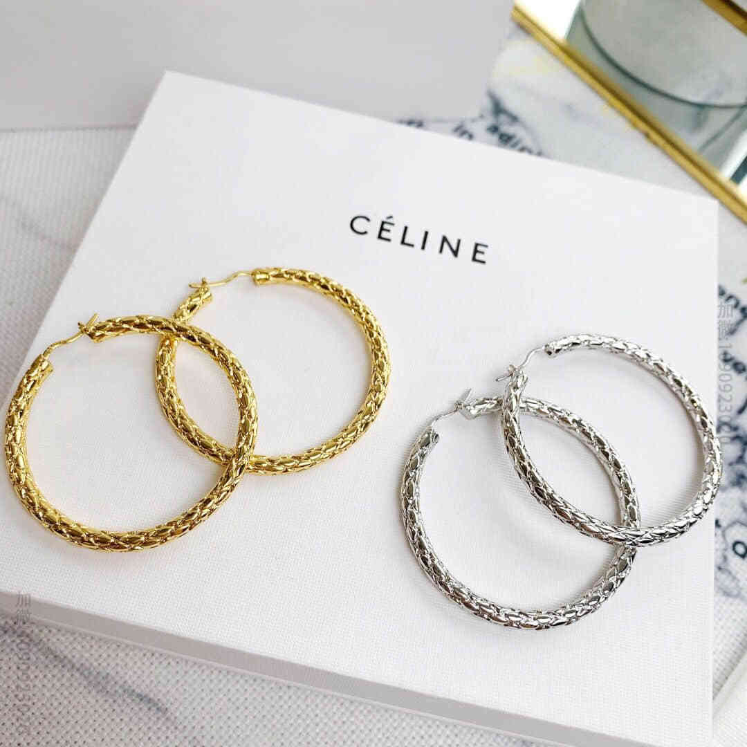 新款Celine赛琳圈式耳钉耳环