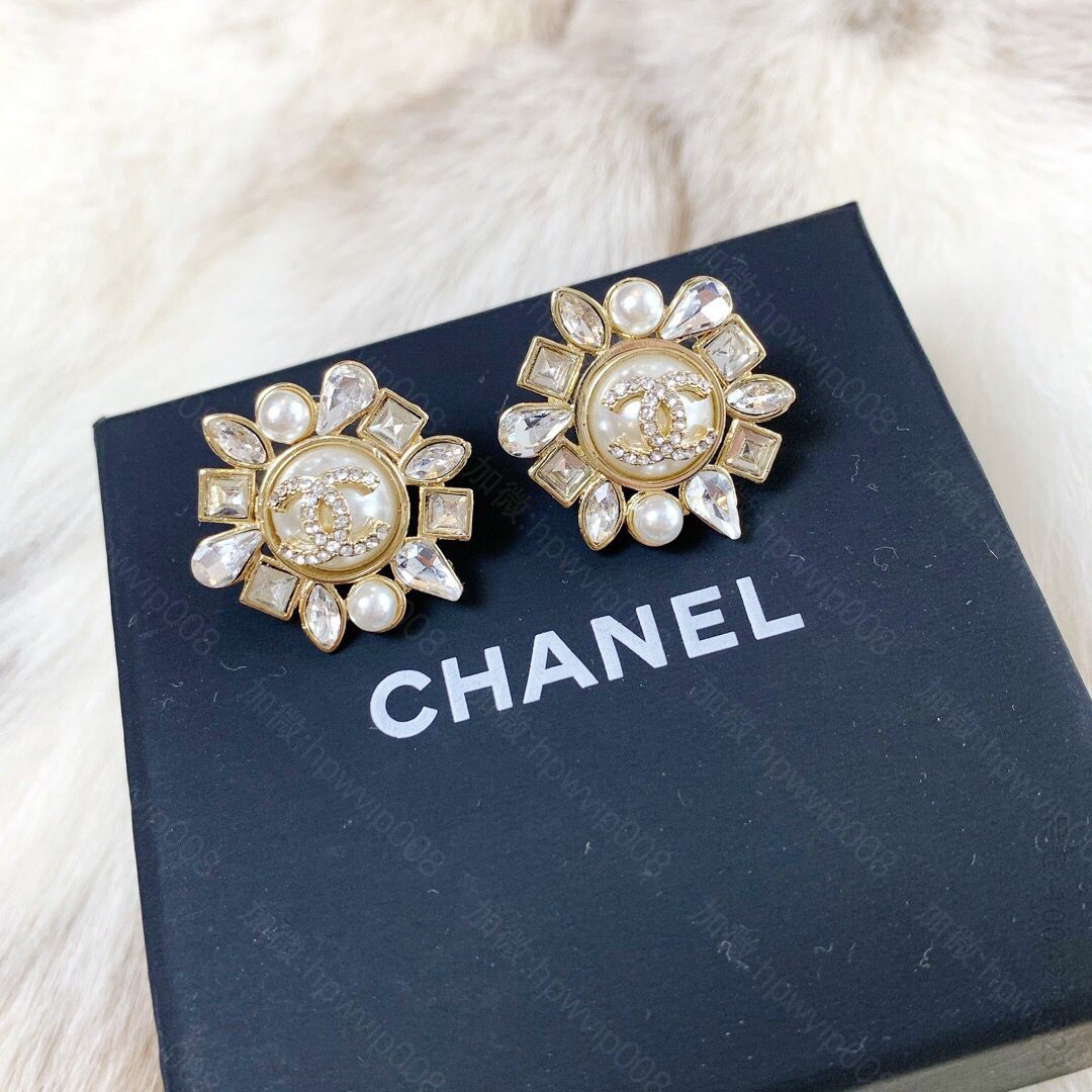 香奈儿精品耳环 CHANEL香奈儿双c珍珠耳钉耳环 C55877 