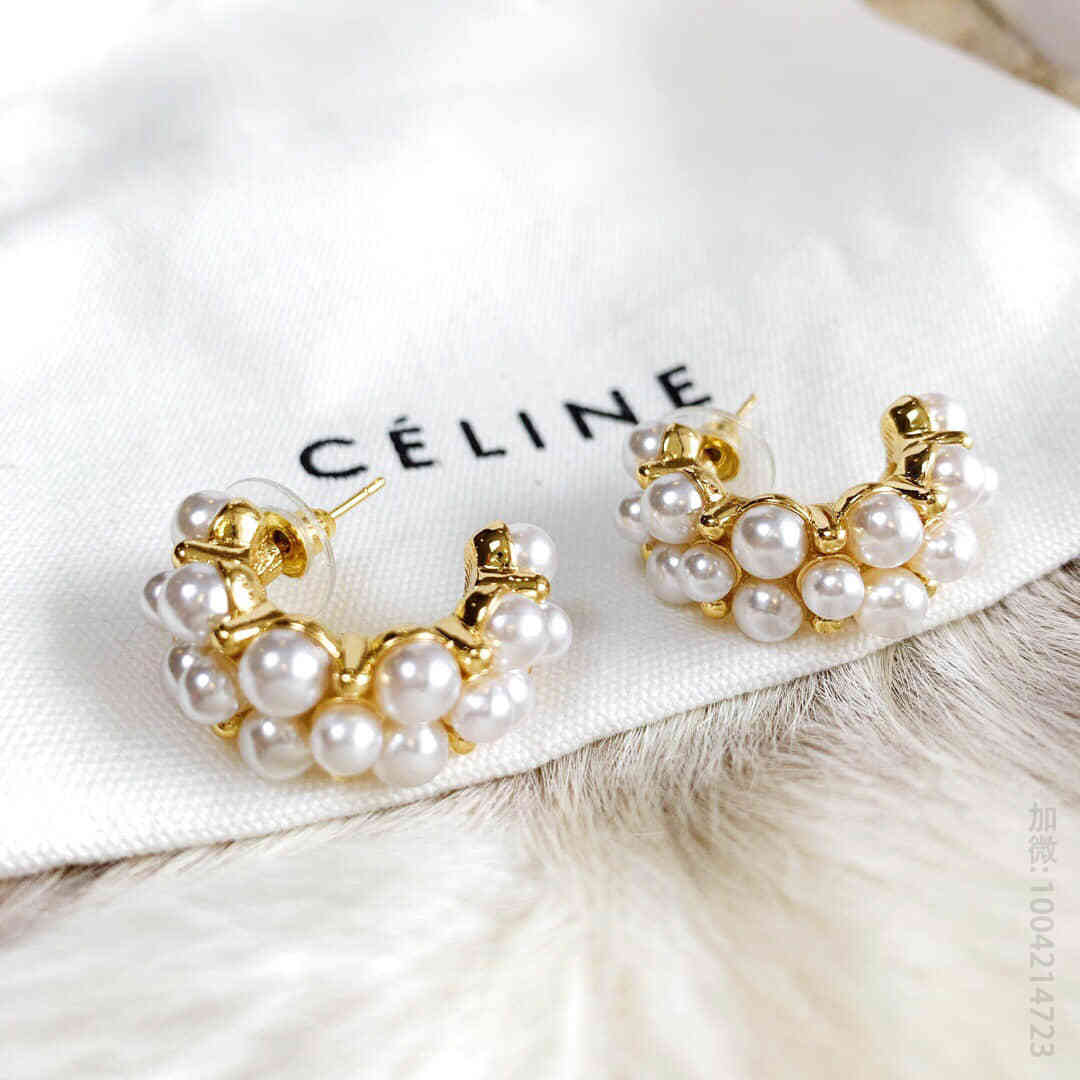 原单赛琳女士耳环 原单赛琳饰品批发 Celine赛琳珍珠耳钉耳环 