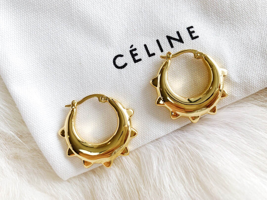 Celine赛琳 专柜一致黄铜材质耳钉耳环