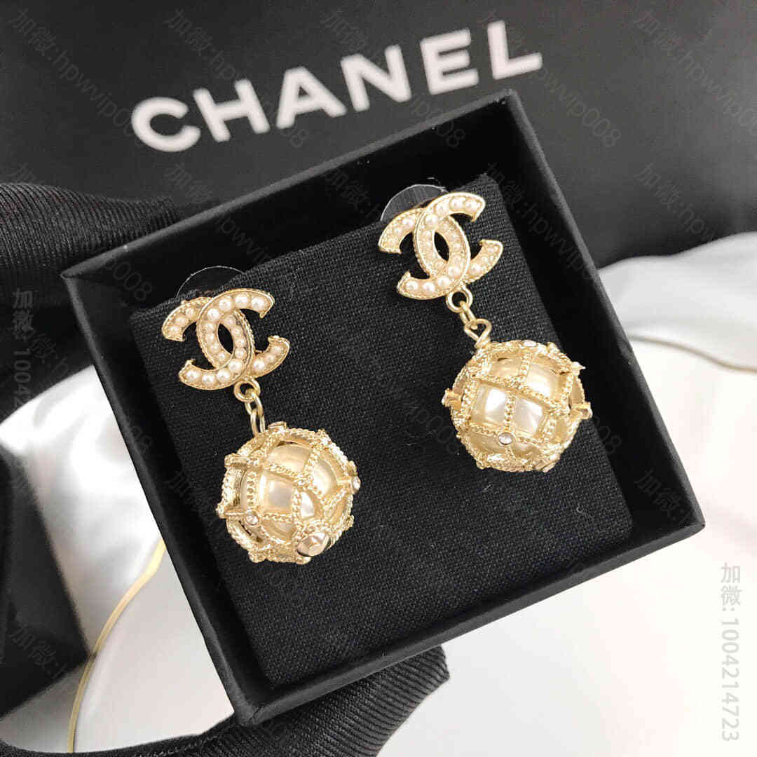 CHANEL香奈儿双c珍珠耳钉 C57958 
