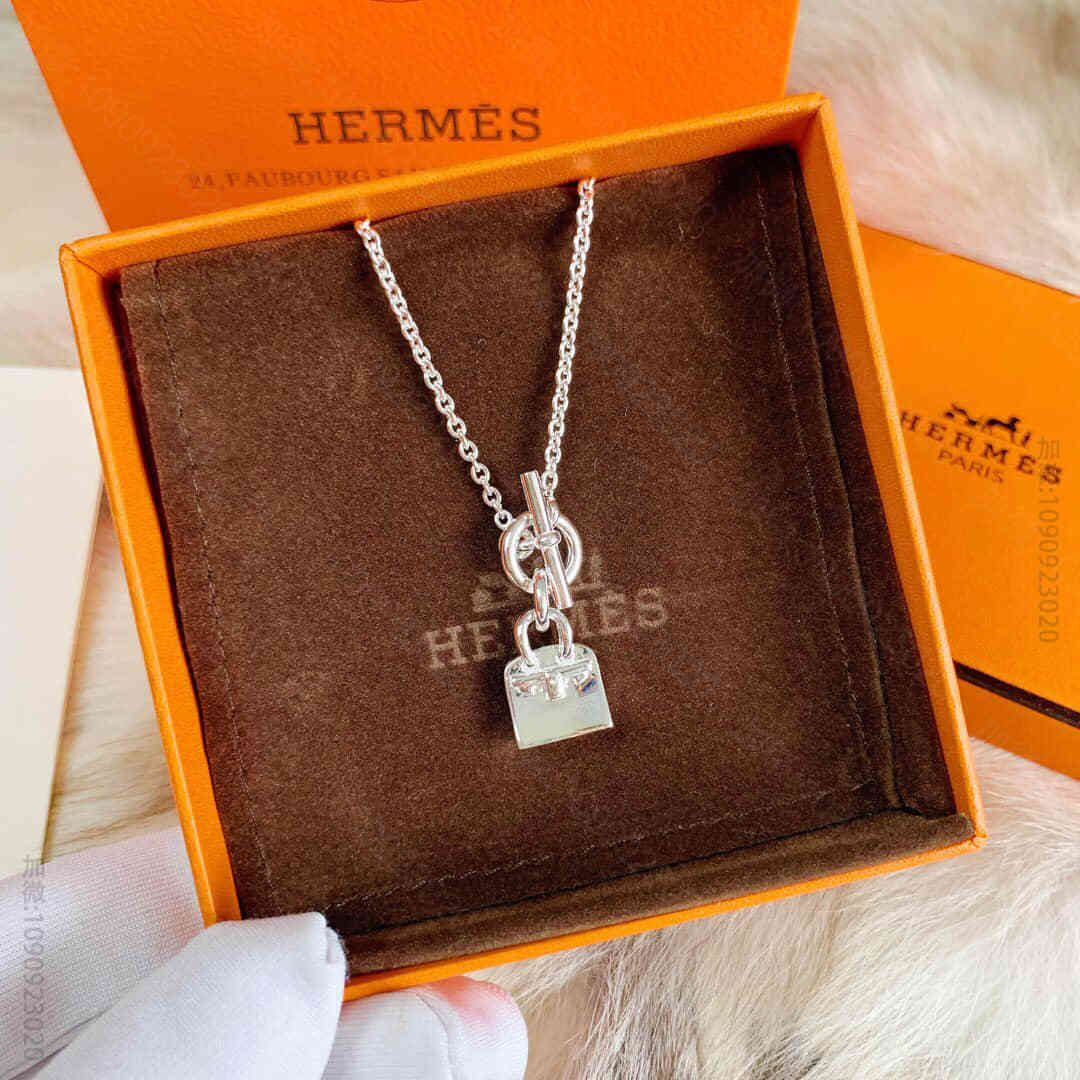 爱马仕HERMES Birkin纯银项链 kelly纯银项链