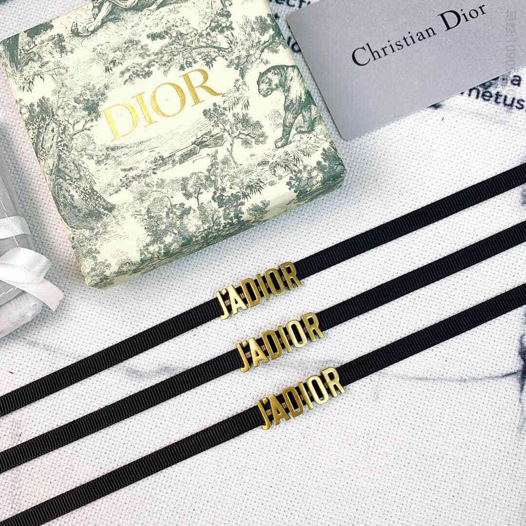 DIOR迪奥JADIOR字母黑绳项链