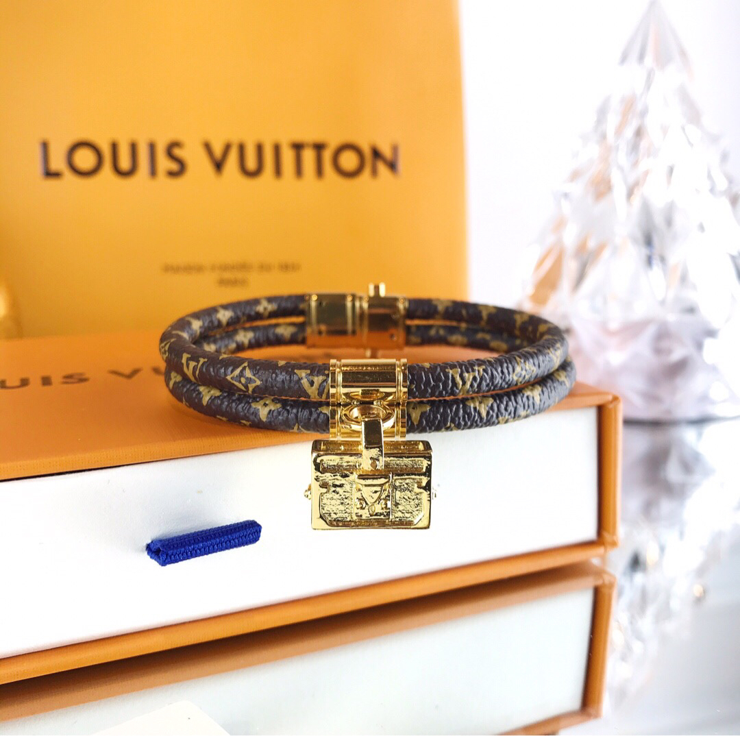 Louis Vuitton 路易威登 LV老花双层皮绳包包手链手绳