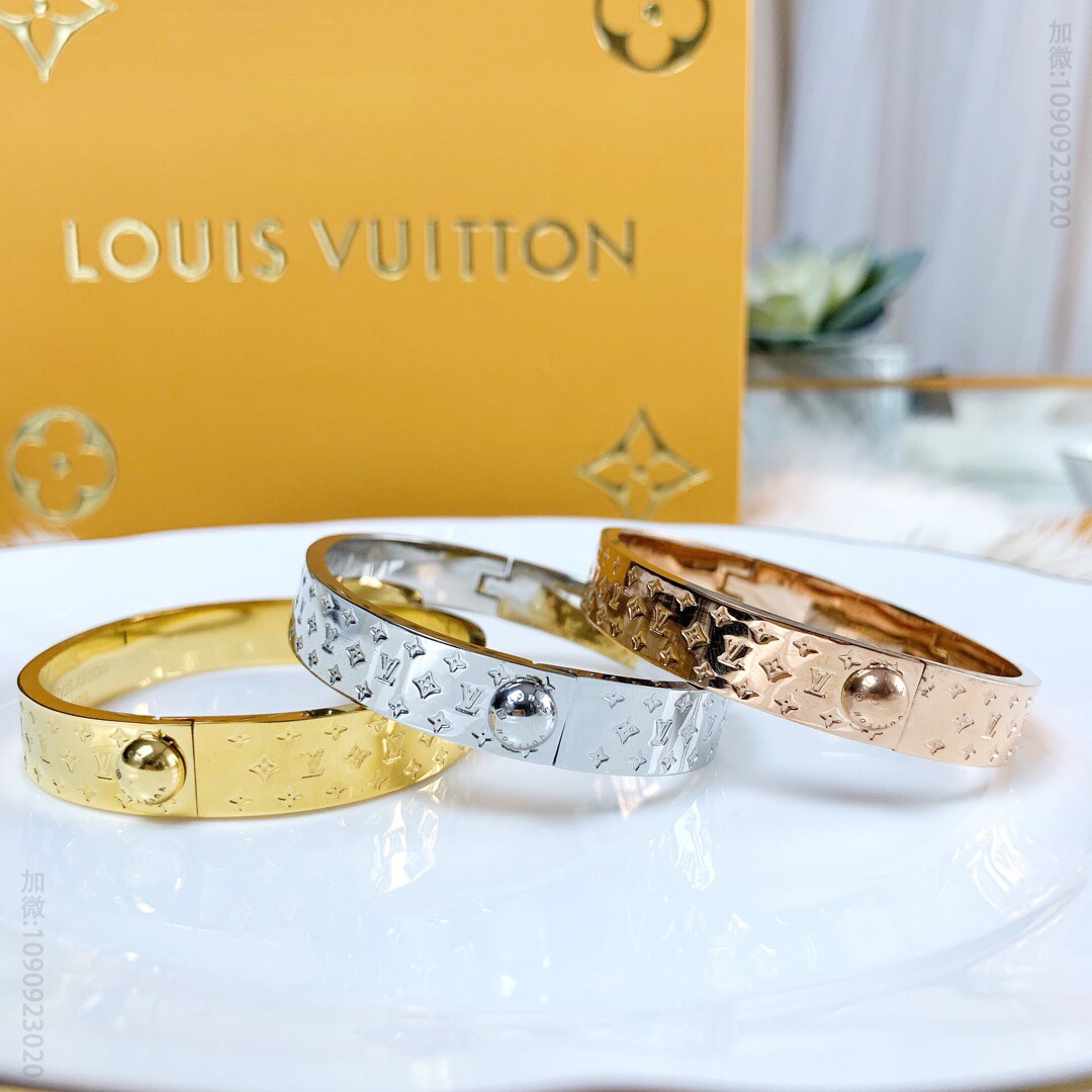 Louis Vuitton 路易威登 LV手镯老花金色 银色 玫瑰金手镯