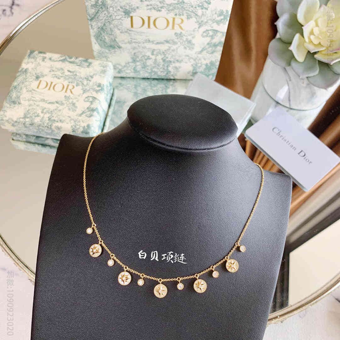 19款新推出的rose des vents系列 Dior 罗盘白贝 五彩项链
