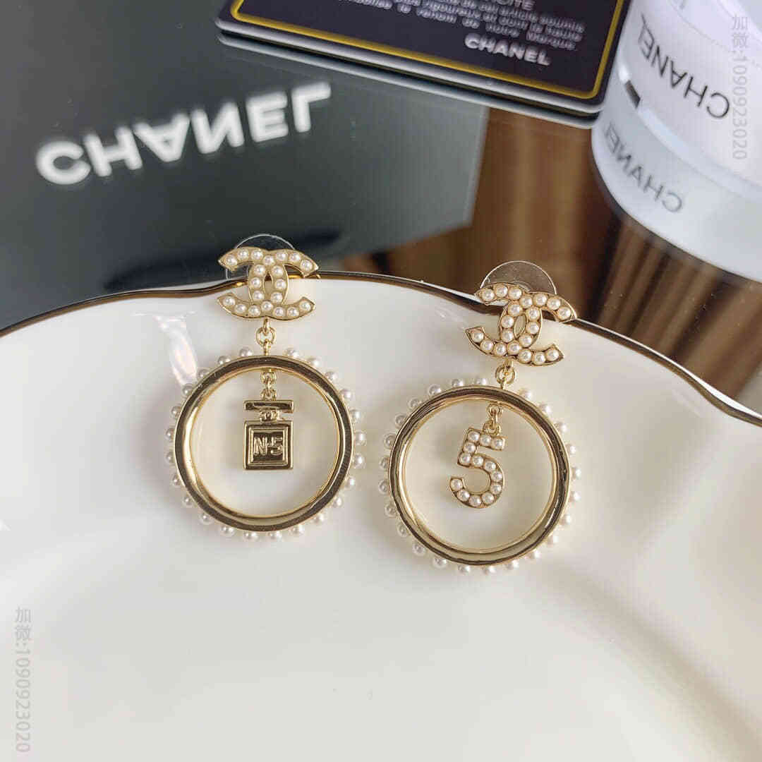新款 CHANEL香奈儿香水瓶数字5耳钉耳环