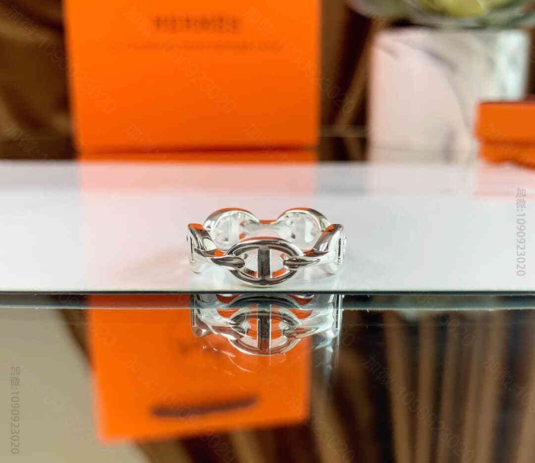 爱马仕HERMES 猪鼻子链条戒指 678码